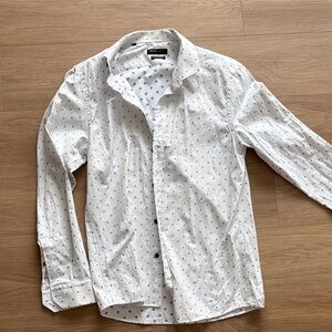 Arrow White and Blue Patterned Casual Shirt